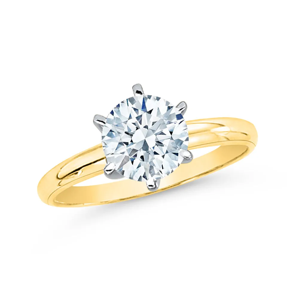 1 ct. G - SI3 Round Brilliant Cut Diamond Solitaire Engagement Ring in 14k Gold