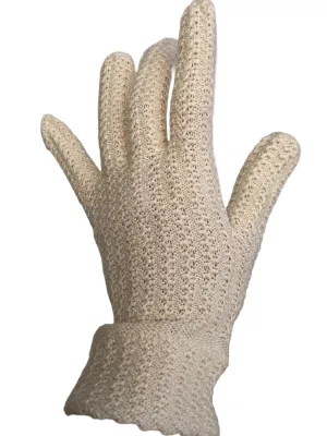 1940s Vintage French Crochet Knit Day Gloves • Bridal Gloves