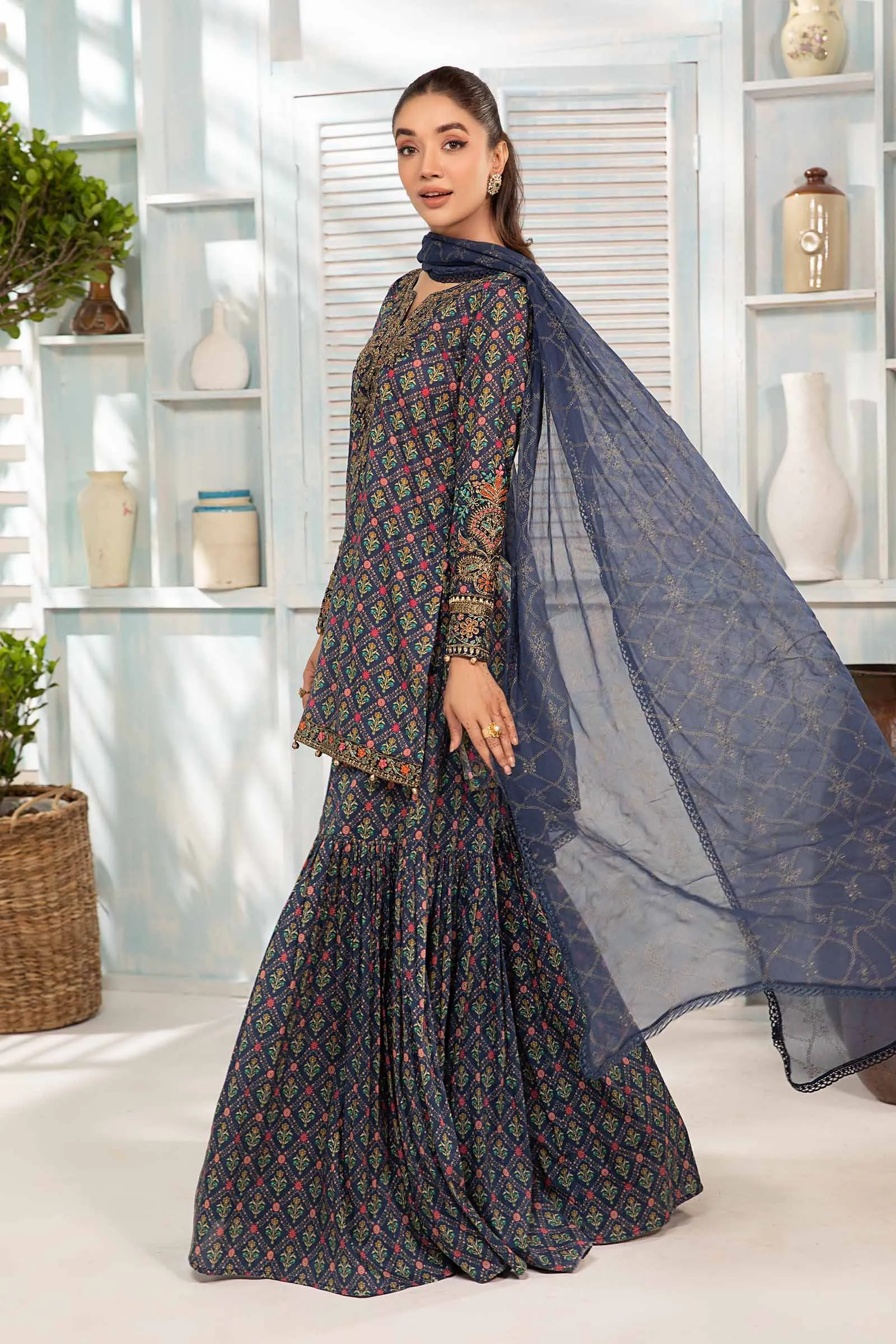 3 Piece Printed Lawn Suit | DW-EA24-71