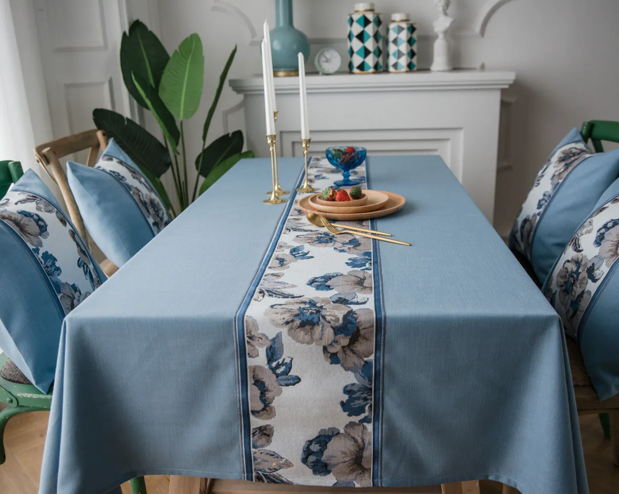 4-Color Waterproof Jacquard Tablecloth Solid Color Imitation Cotton Linen Plain Tablecloth