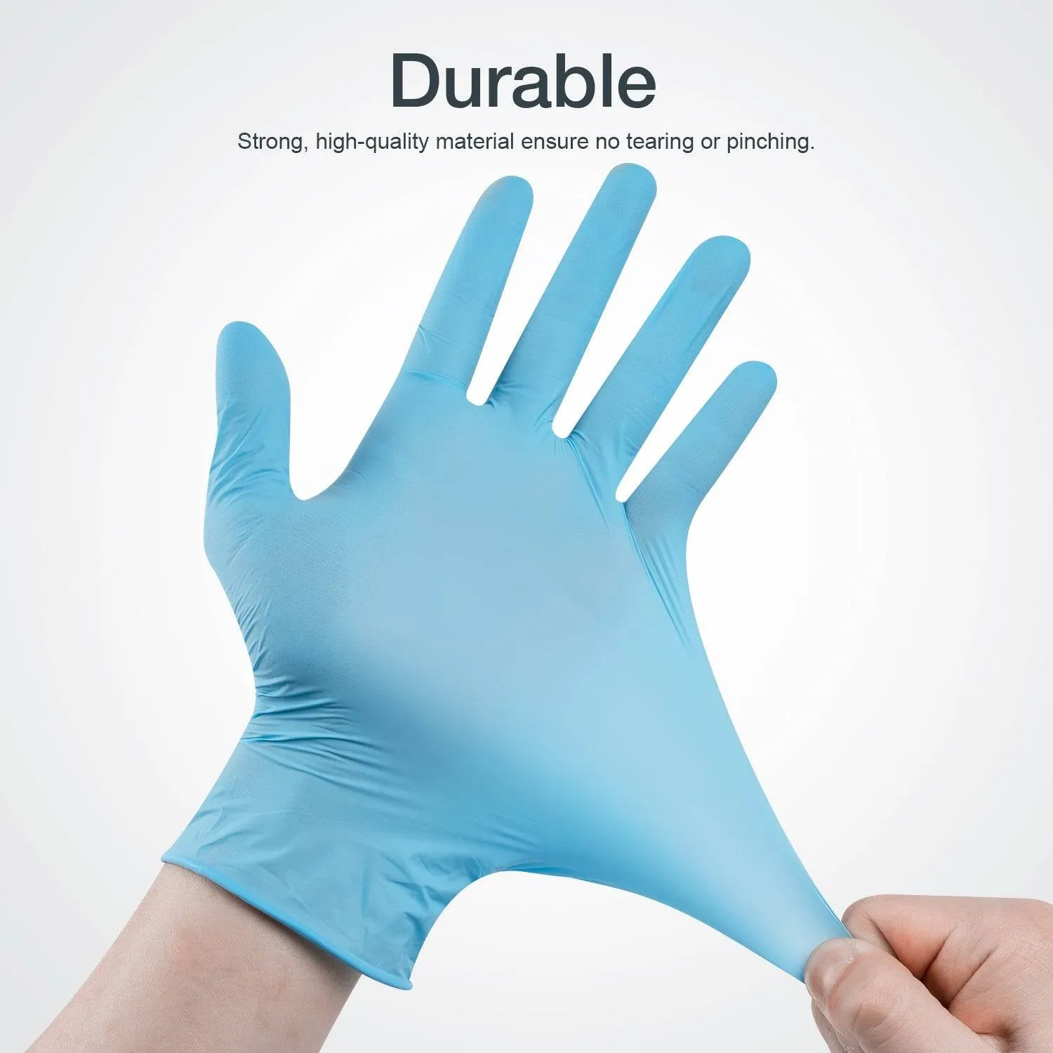 400 Count Disposable Nitrile Gloves, 3 mil, Latex-Free and Powder-Free, Fully Textured