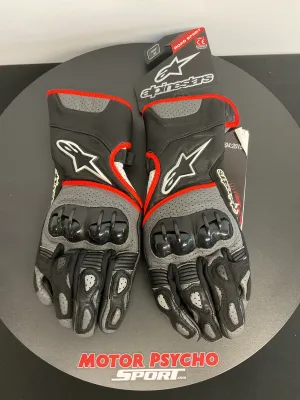 Alpinestars SP-2 V2 Gloves - Black/Gray/Red Fluo - Size M - USED LIKE NEW