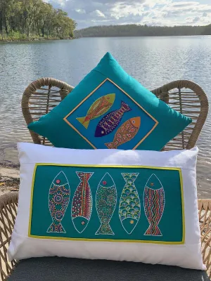 Applique / Embroidered Fish Pillow (Designer: Wendy Williams, Flying Fish)