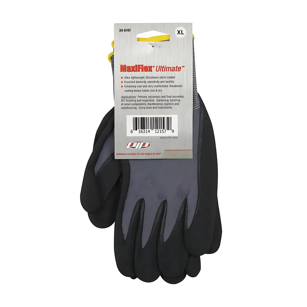 ATG 34-874/M Seamless Knit Nylon/Elastane Glove with Nitrile Coated MicroFoam Grip on Palm & Fingers - Touchscreen Compatible