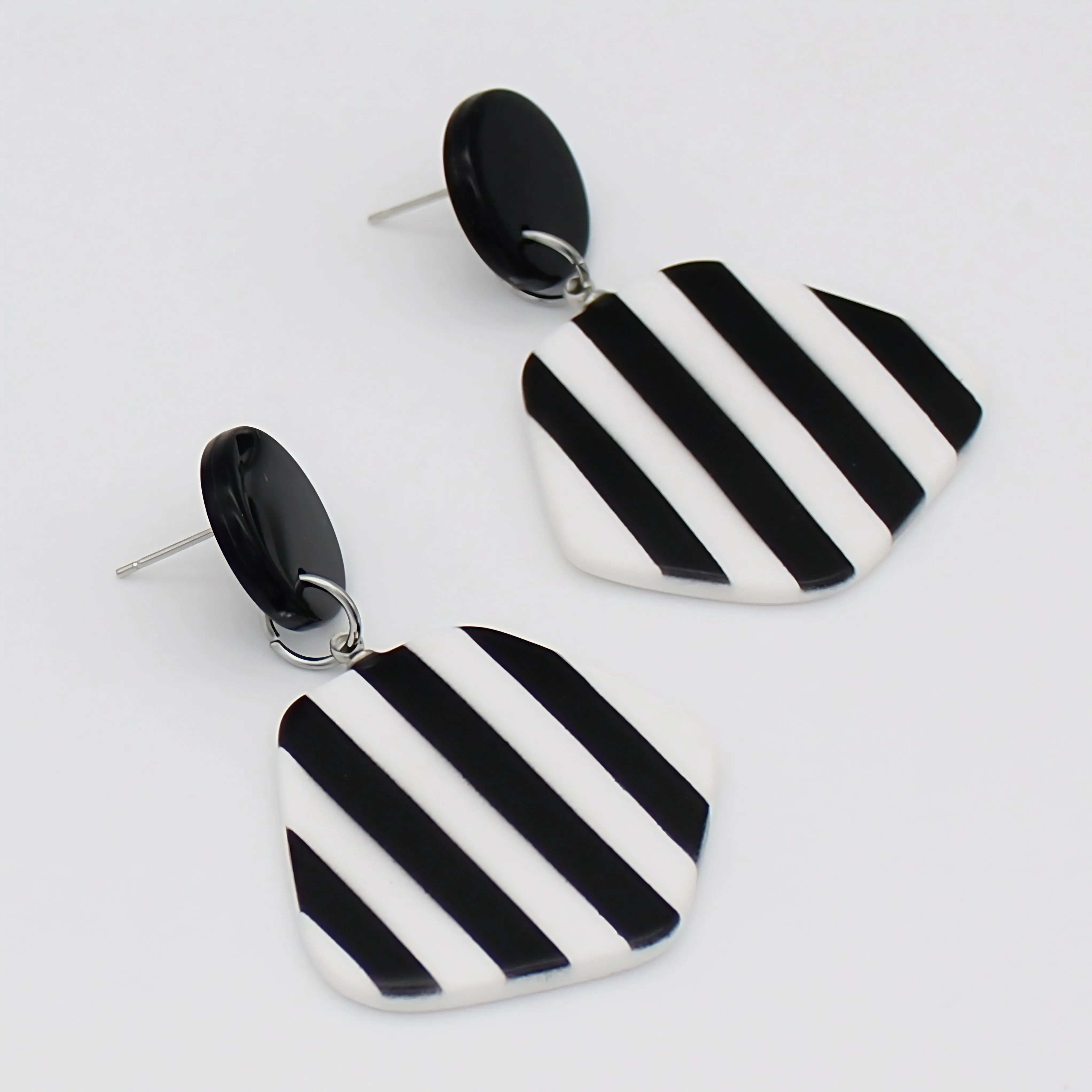 Black and White Cressida Statement Earrings