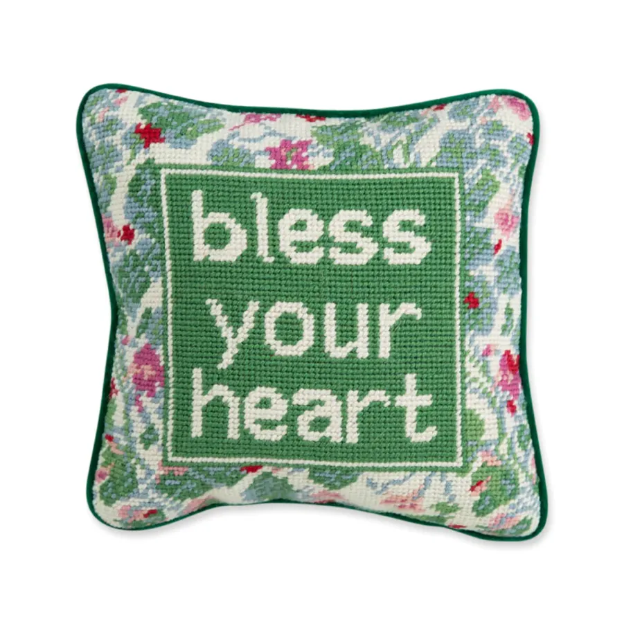 Bless Your Heart Needlepoint Pillow