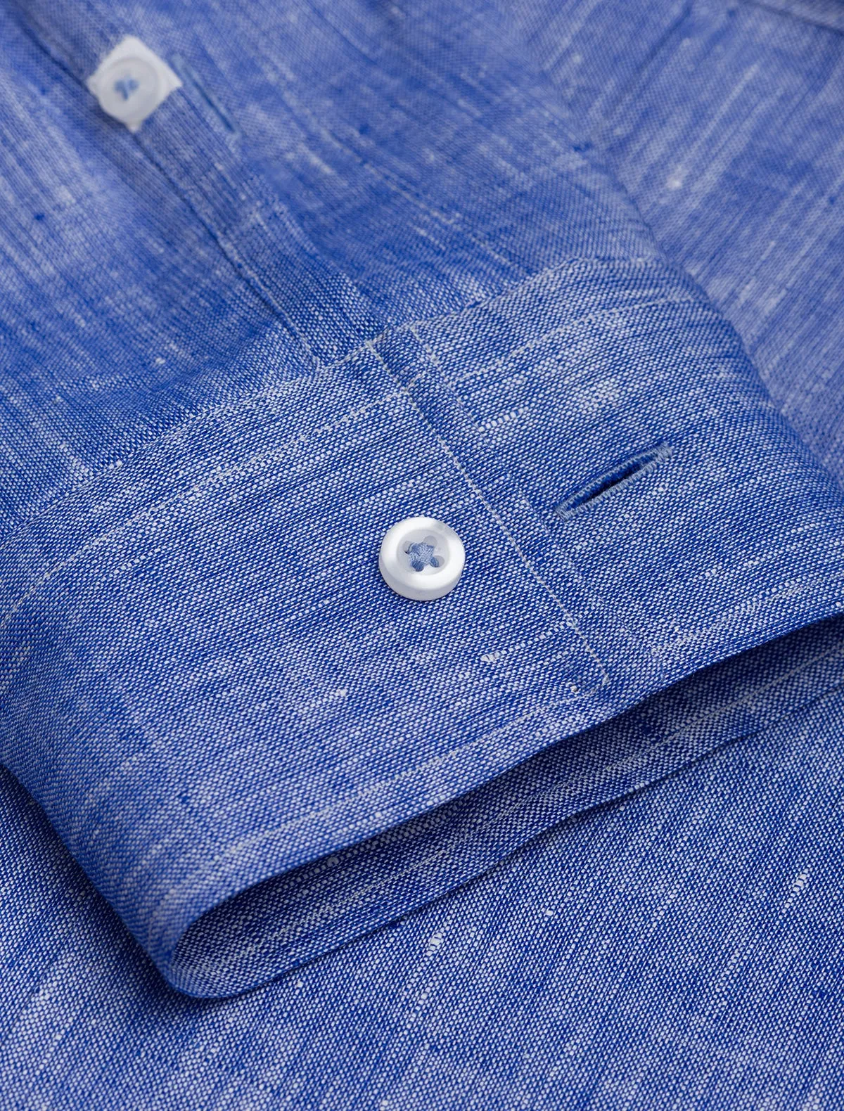 BLUE TEXTURE LINEN SHIRT