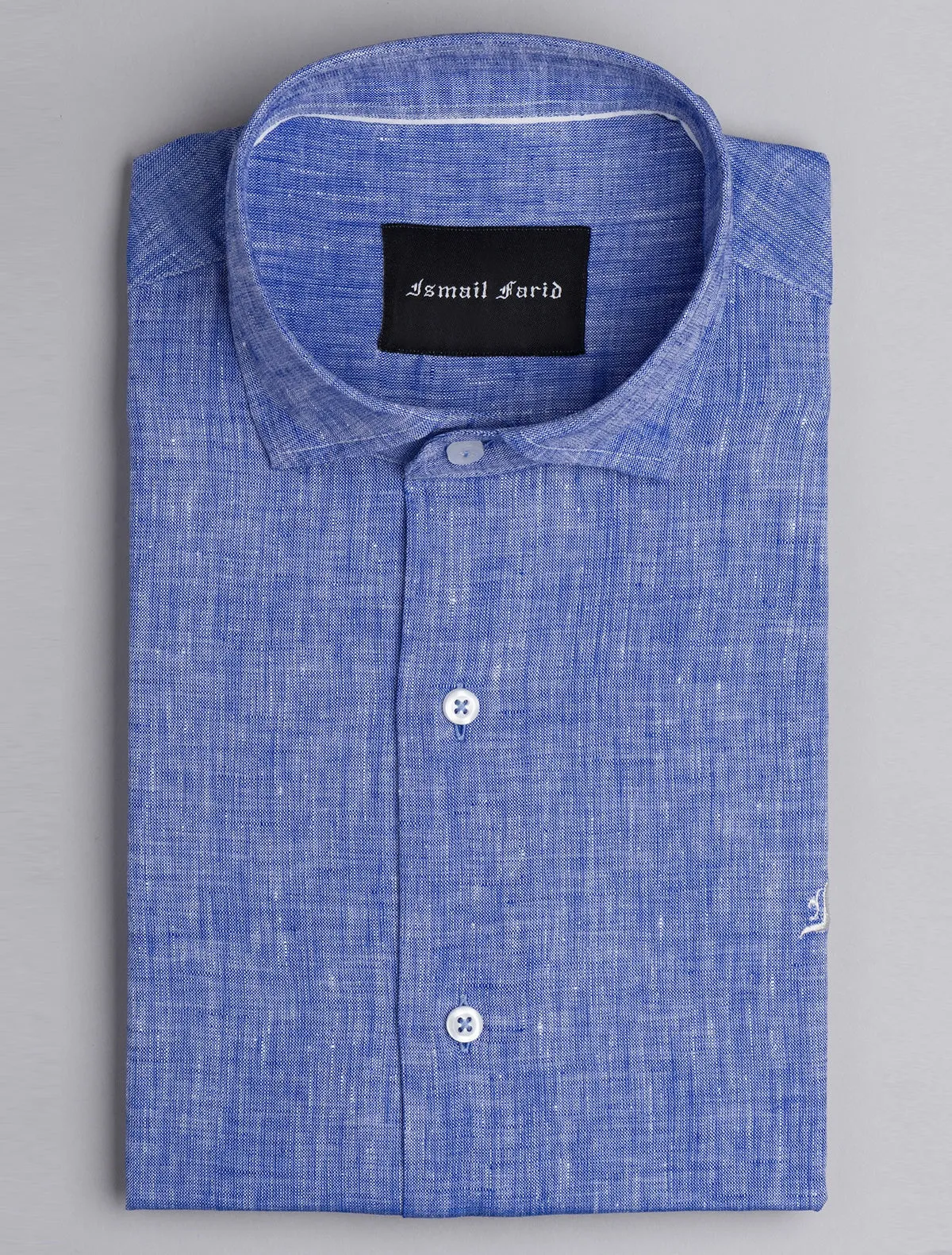 BLUE TEXTURE LINEN SHIRT