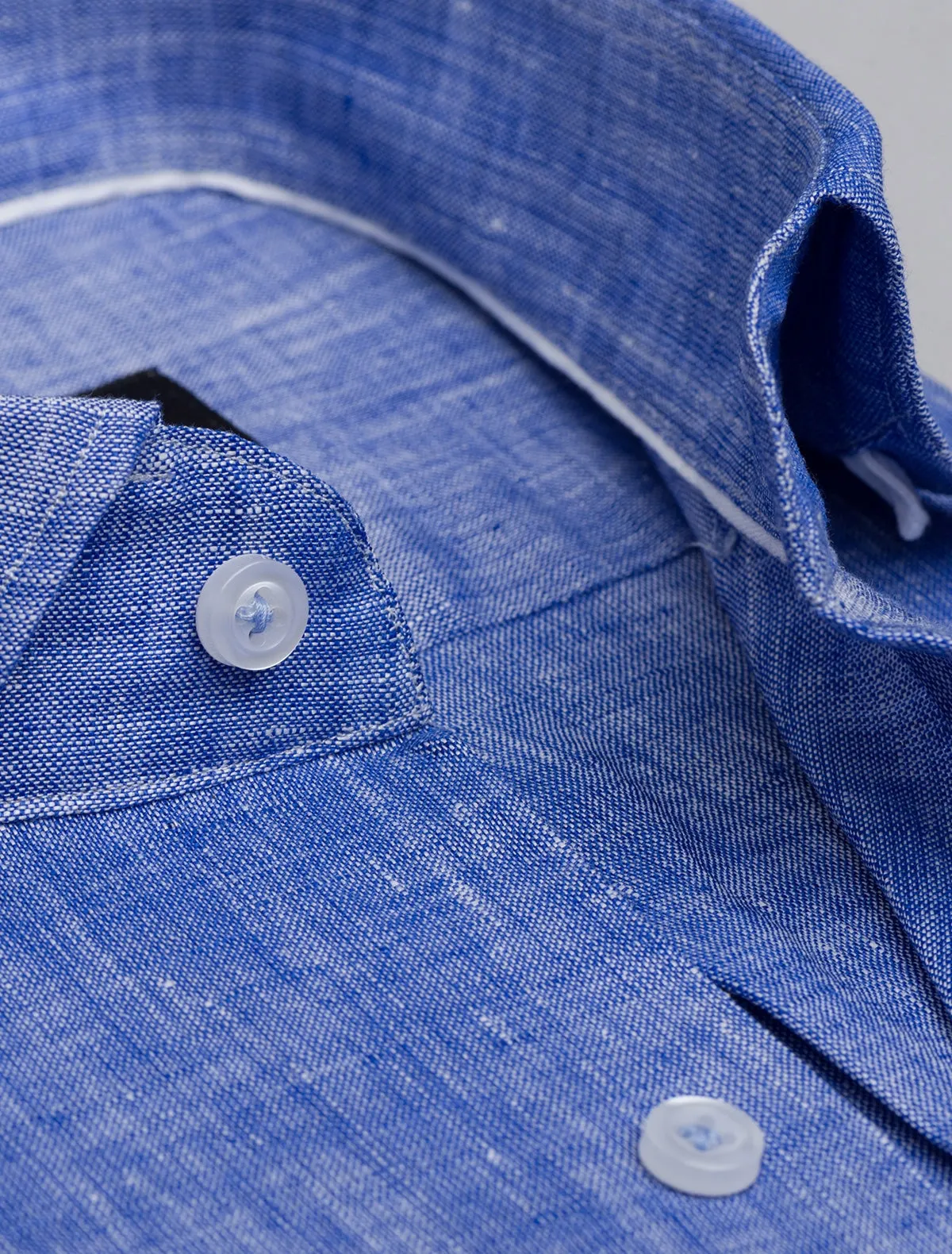 BLUE TEXTURE LINEN SHIRT