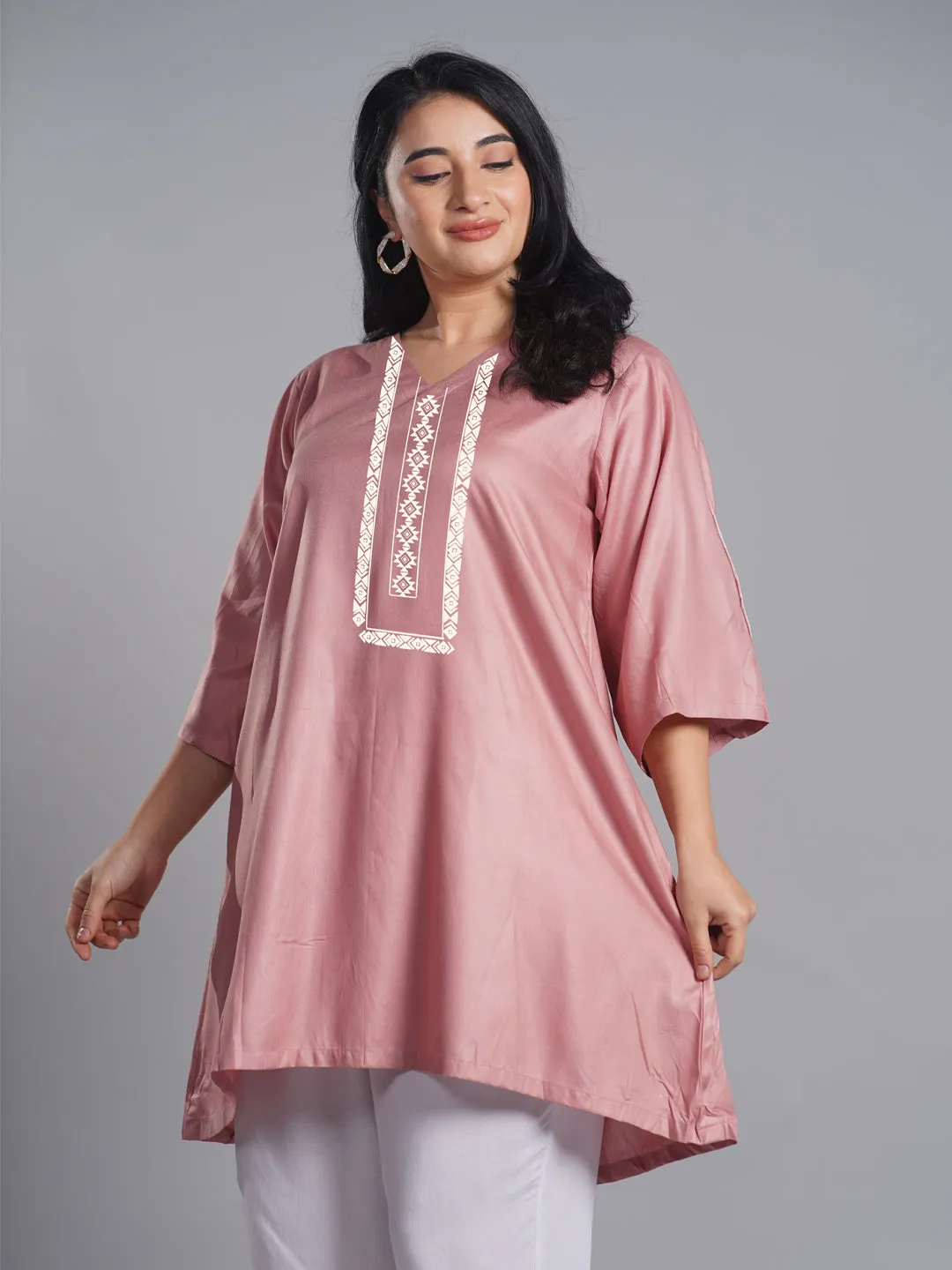 Blush Rayon Kurti - Pomona