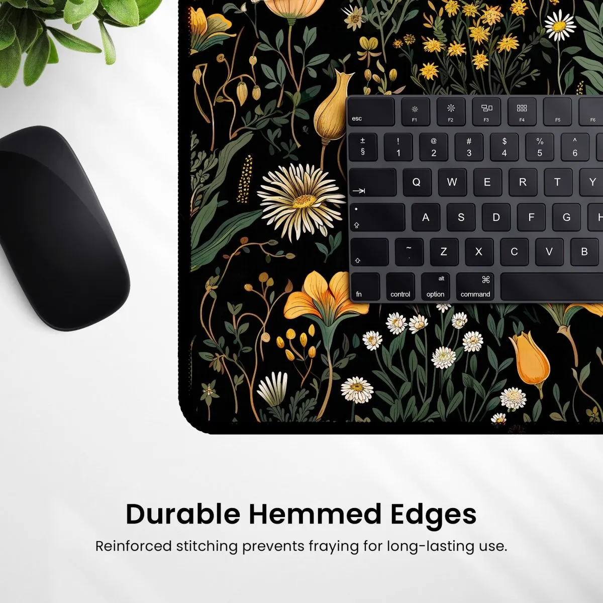 Botanical Floral Desk Mat – Large Nature-Inspired Mousepad for Office & Gaming