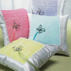 Butterfly Dreams Square Ring Pillow Green