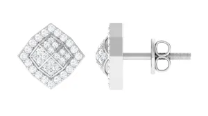 Certified Natural Diamond Geometric Stud Earrings