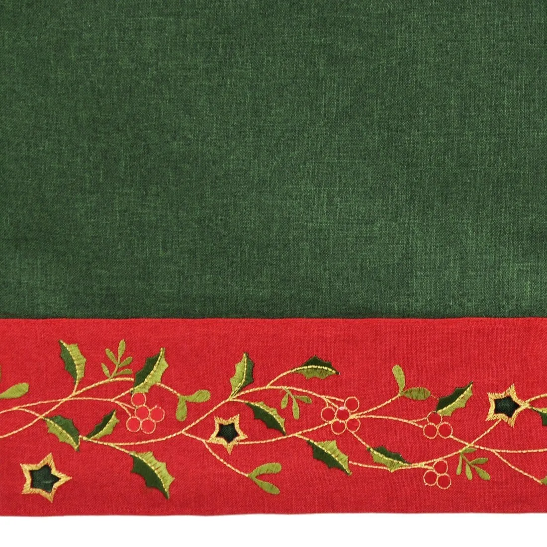 Christmas Holly Tablecloths Napkins Green Red Fabric Cover