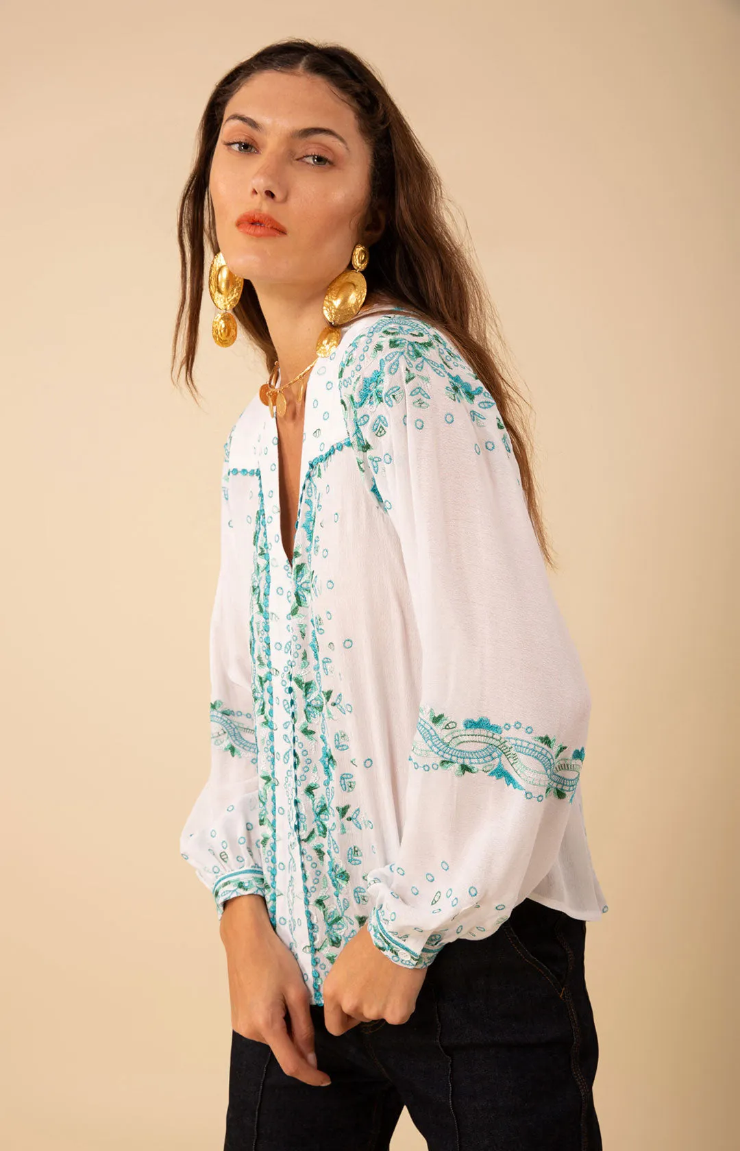 Cora Embroidered Top