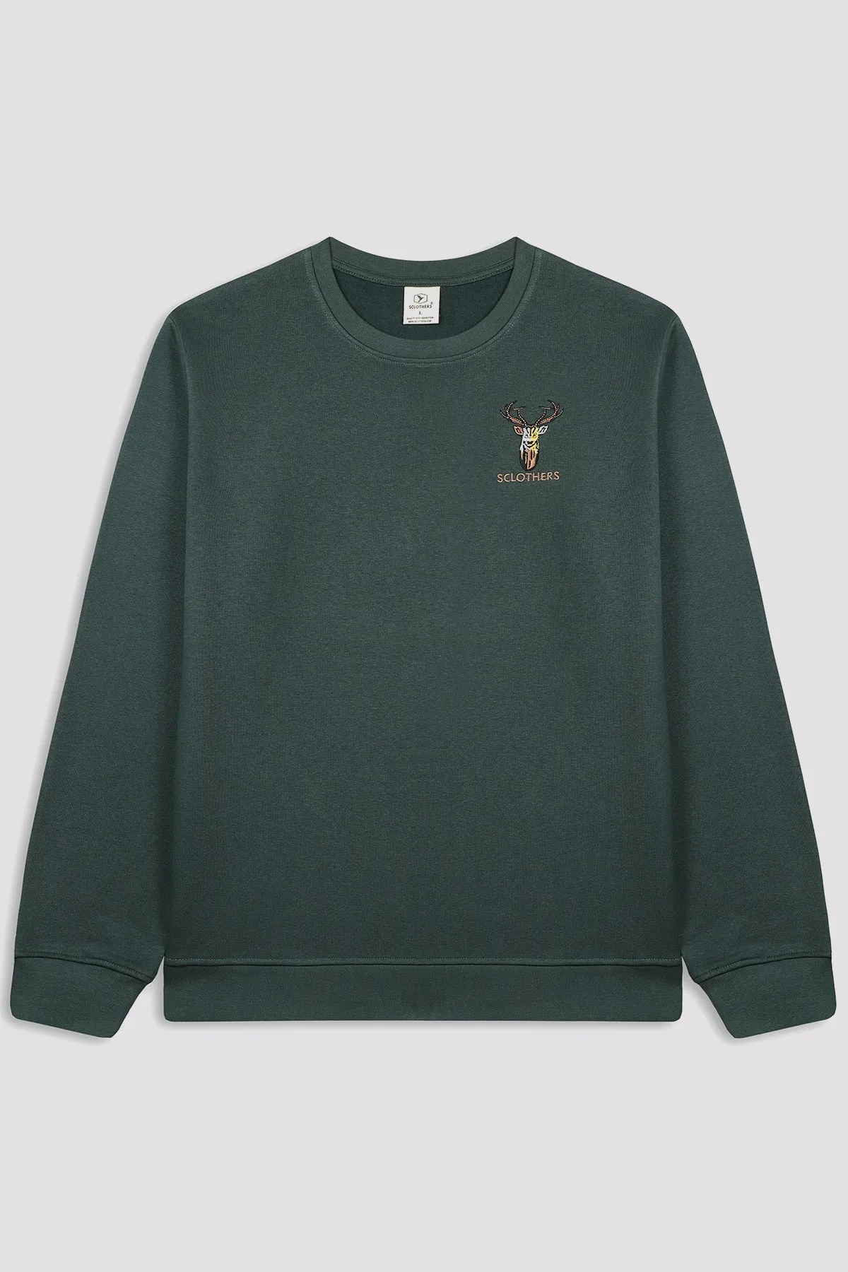 Deep Teal Resolute Embroidered Sweatshirt - W23 - MSW077R