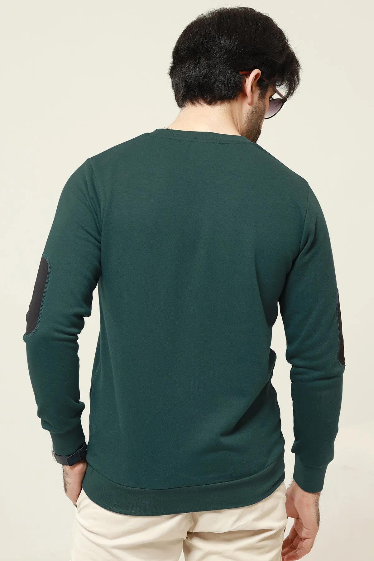 Deep Teal Resolute Embroidered Sweatshirt - W23 - MSW077R