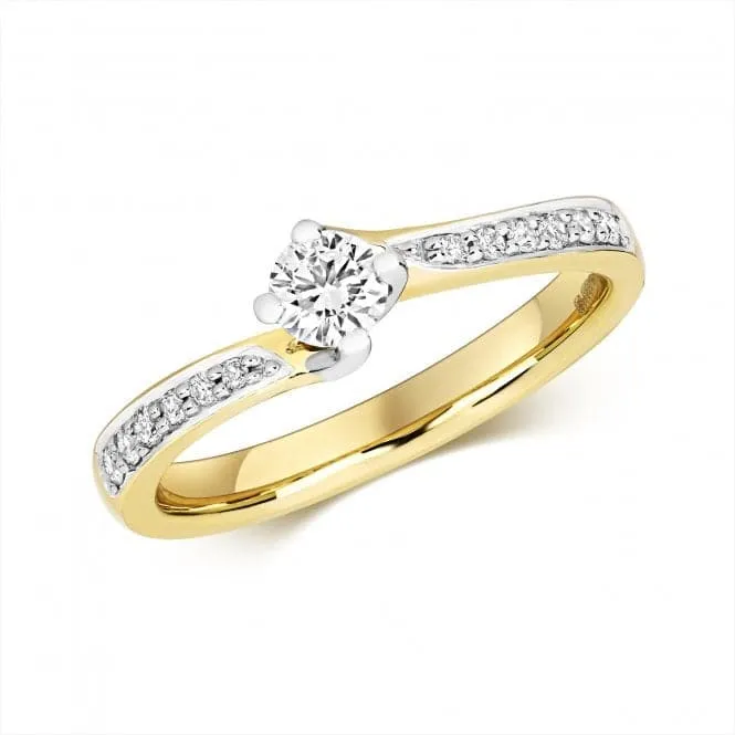 Diamond Jewellery 9ct Solitaire Set Shoulders Gold Rings RD638