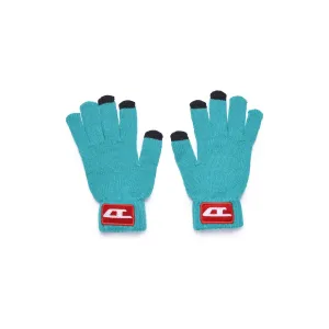 Diesel Genderless Turquoise Gloves with Black Tips