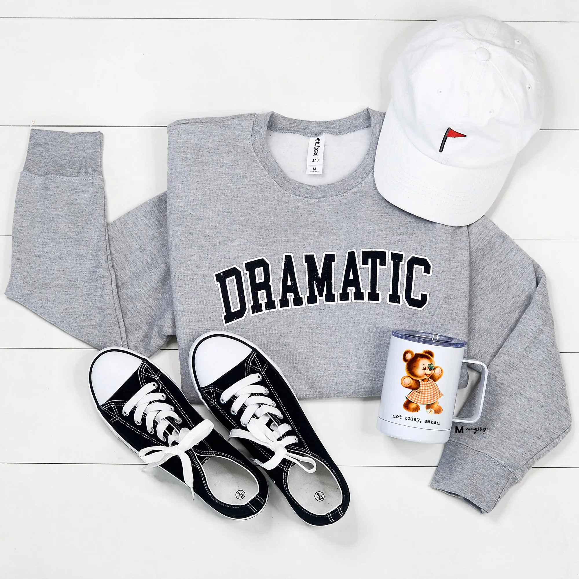 Dramatic Distressed Crewneck Sweatshirt (Grey)