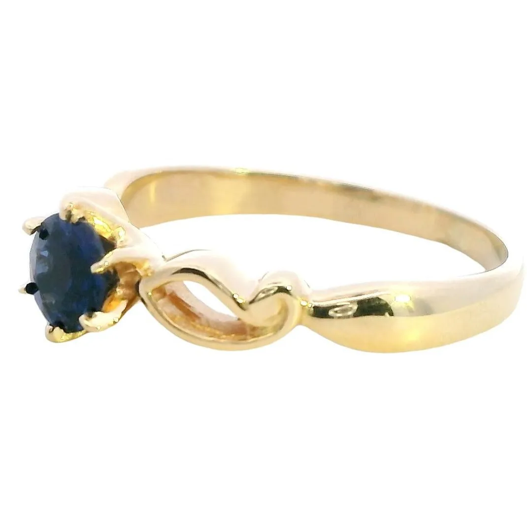 Enchanted 18ct Yellow Gold Single Stone Sapphire Ring - Deep Blue