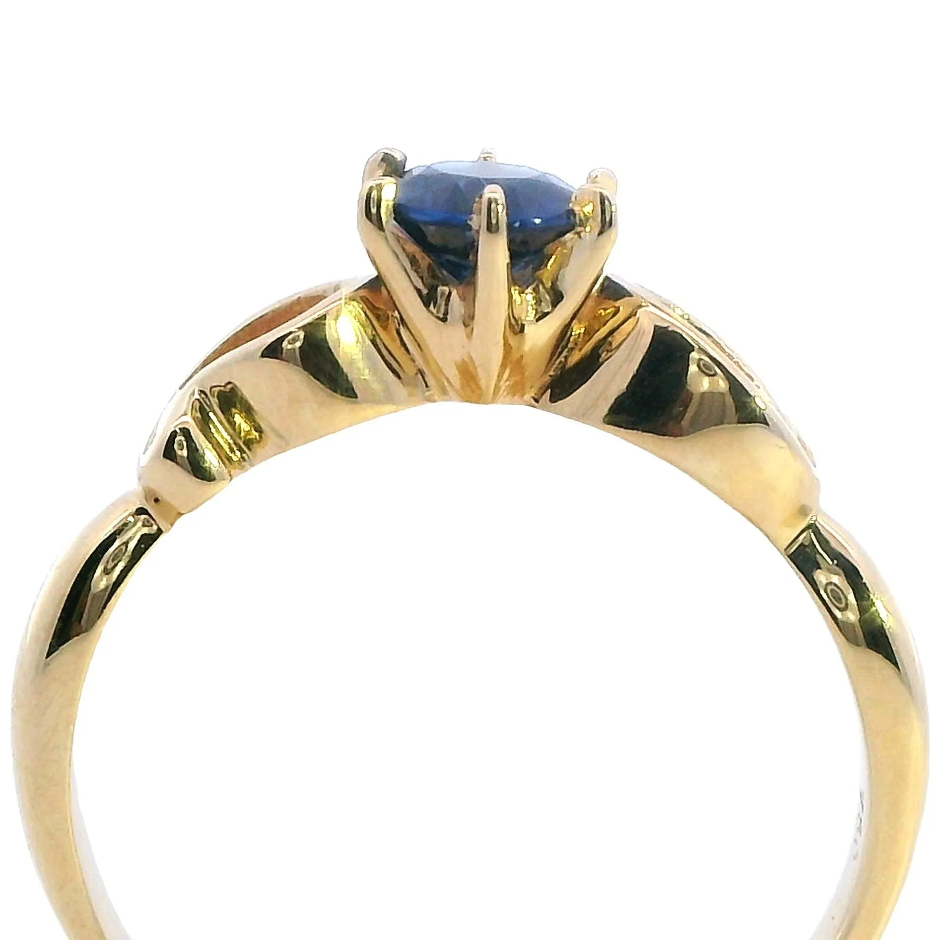 Enchanted 18ct Yellow Gold Single Stone Sapphire Ring - Deep Blue