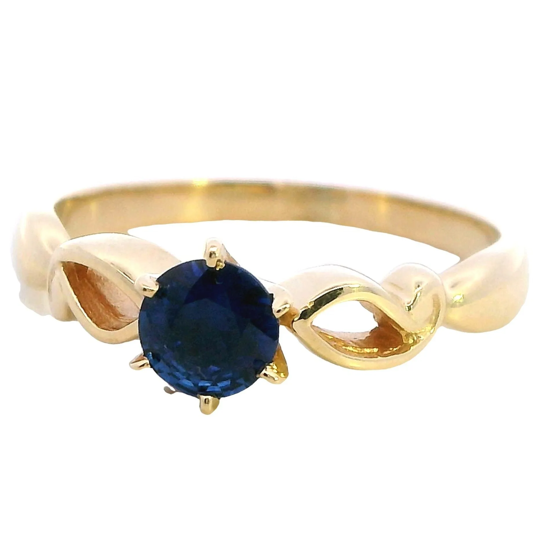 Enchanted 18ct Yellow Gold Single Stone Sapphire Ring - Deep Blue