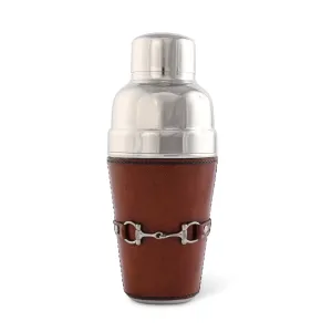 Equestrian Leather Cocktail Shaker with Snaffle Bit