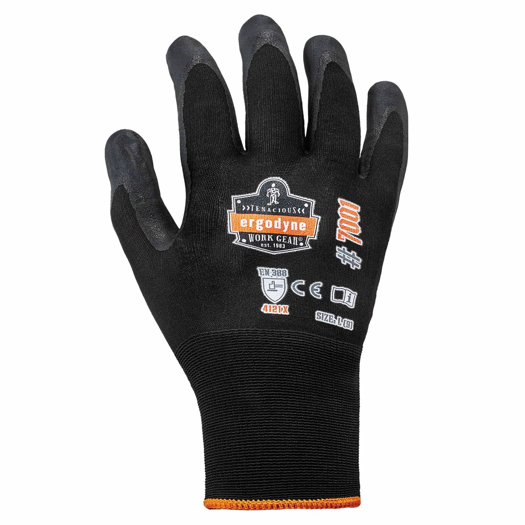 Ergodyne 17954 7001 L Black Nitrile-Coated Gloves - DSX