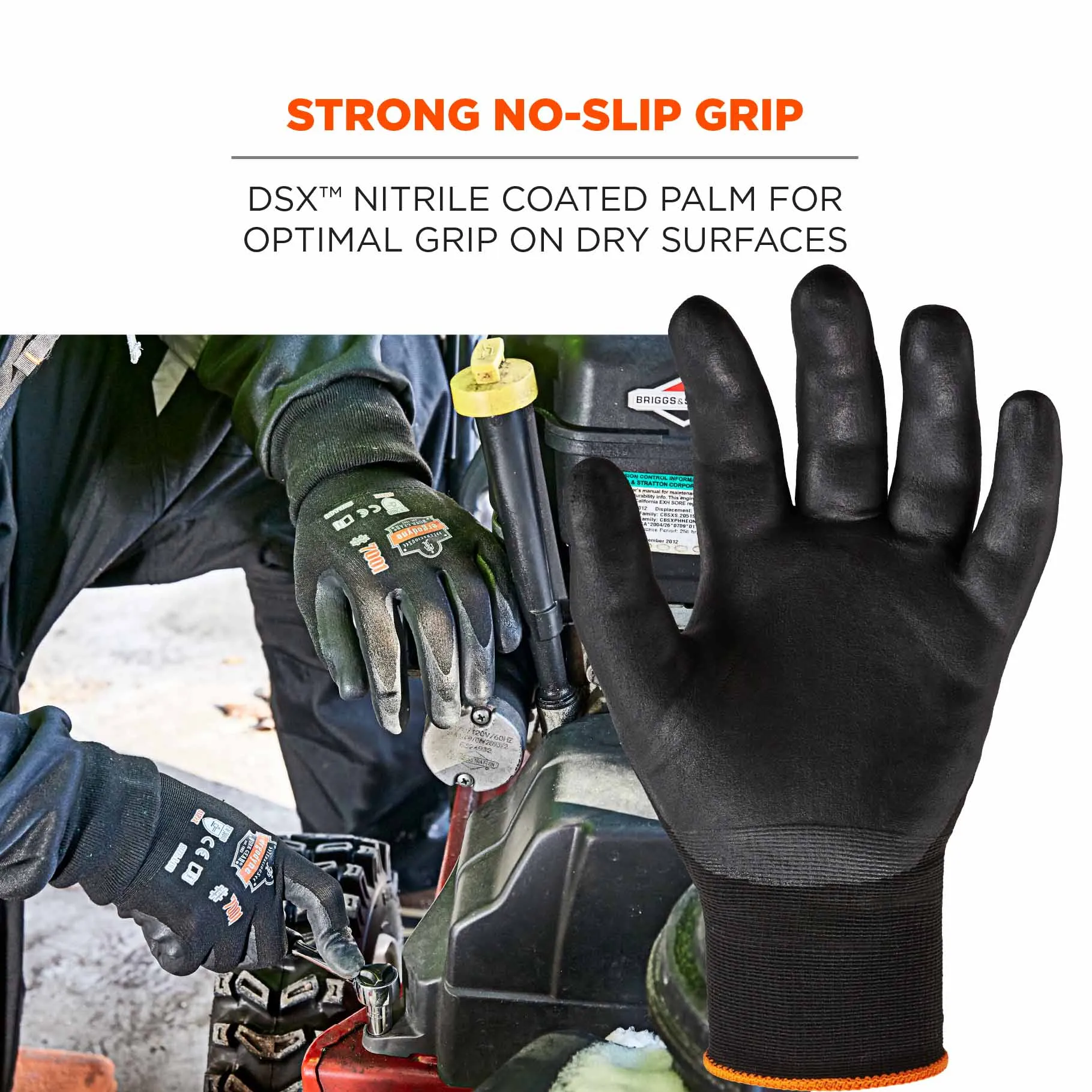 Ergodyne 17954 7001 L Black Nitrile-Coated Gloves - DSX