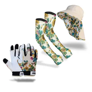 Garden Flower Pack - Protection Sleeves, Gloves and  Sun Hat