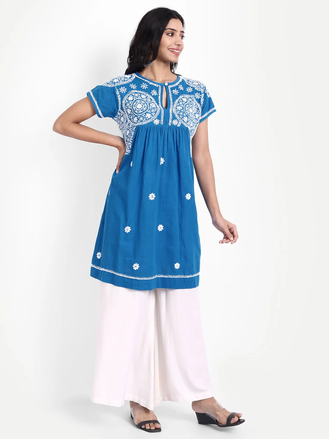 Hand Embroidery Chikankari Tunic for Women