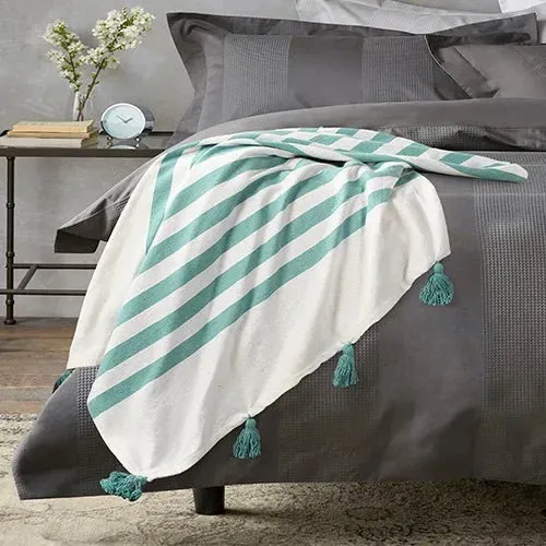 Harbor 80269AHW Aqua Haze/White Throw Blanket