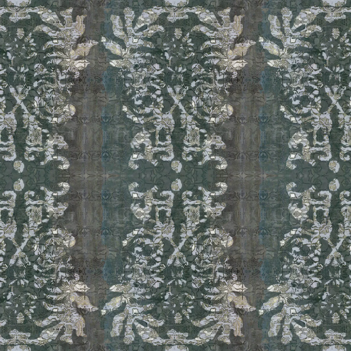 Indian Floral Waxed, Charcoal