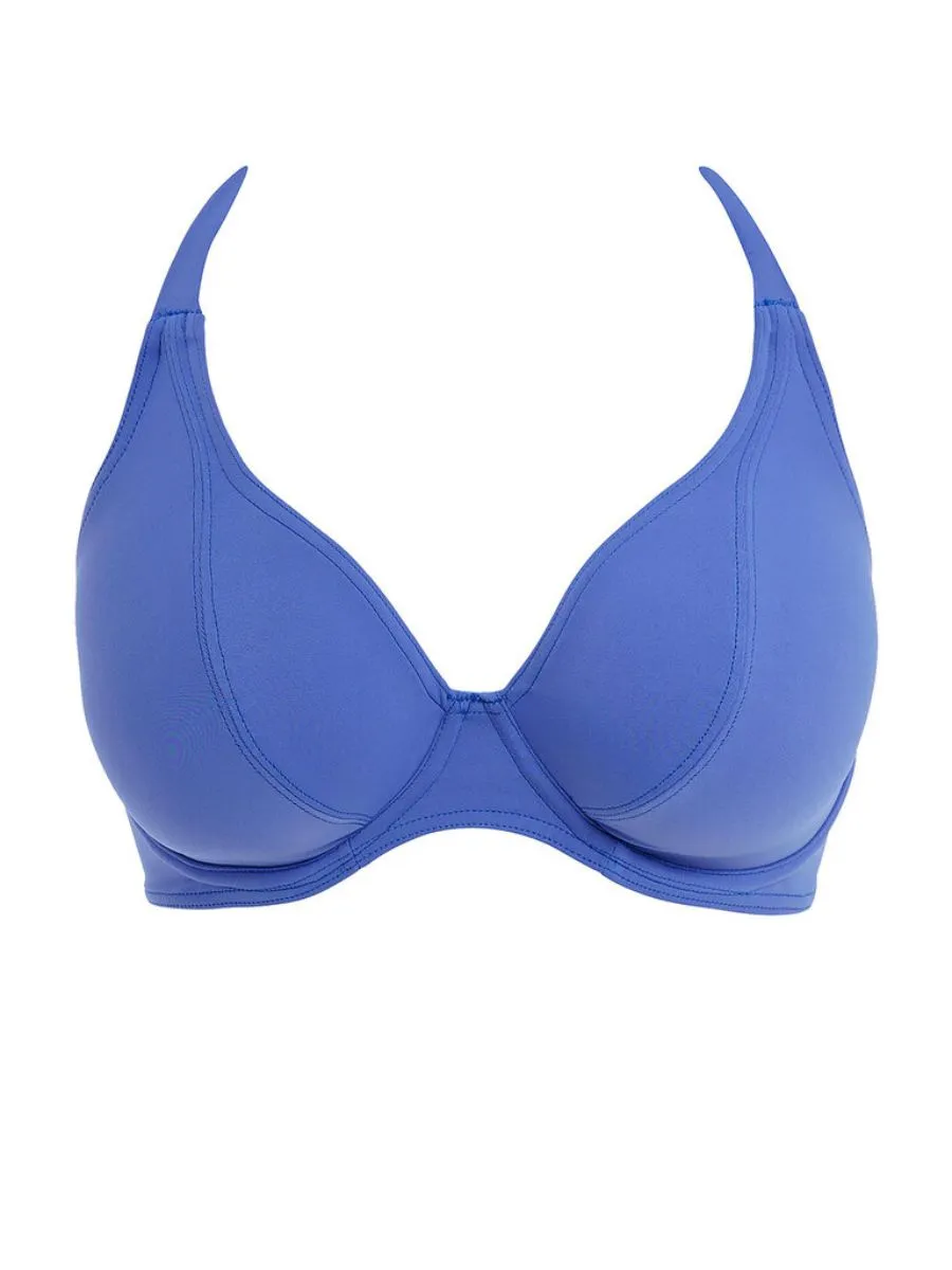 Jewel Cove Halter Bikini Top - Plain Azure