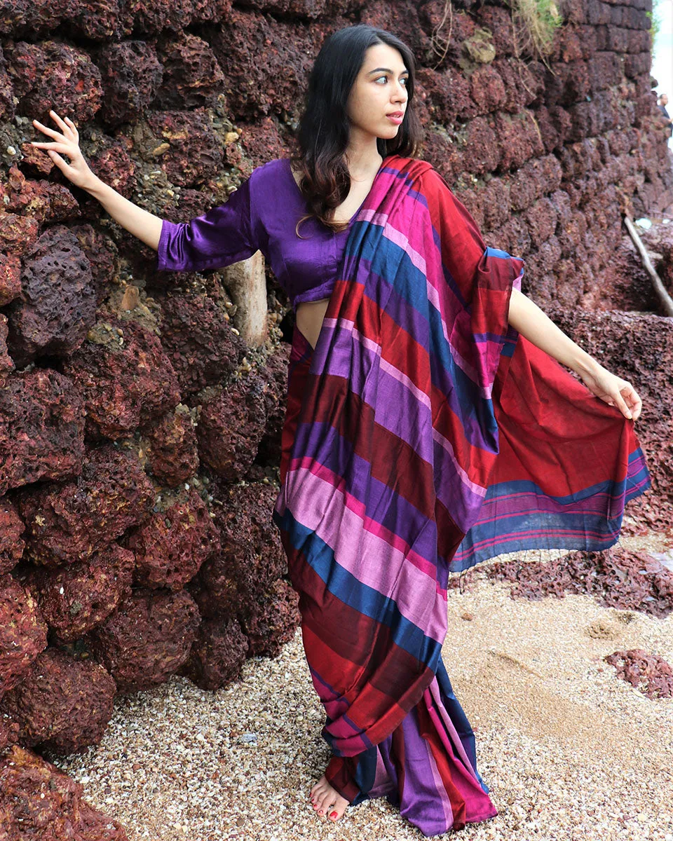 Kashish Handwoven Cotton Saree - Holi