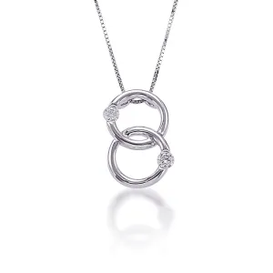 KATARINA Diamond Interlock Pendant Necklace (1/6 cttw)