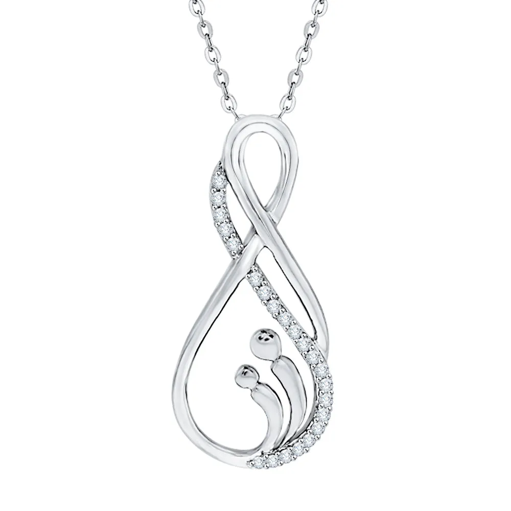 KATARINA Prong Set Diamond Infinity Pendant Necklace (1/6 cttw)