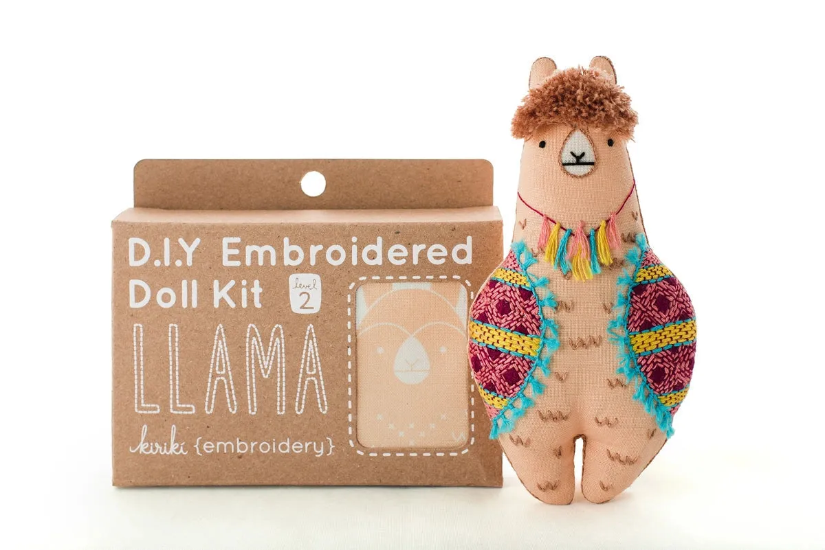 Kiriki Press, DIY Embroidered Doll Kit - Llama