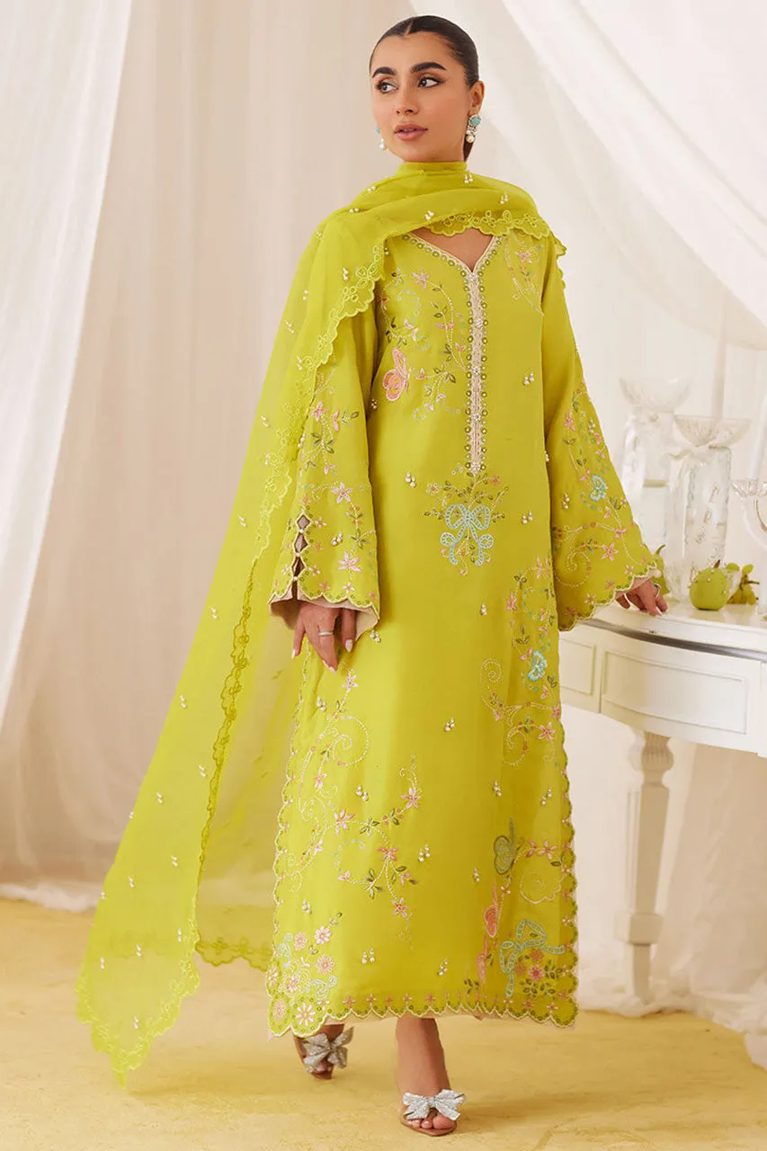 Lea Fall'24 - Marija Kiwi Green Embroidered Shirt And Dupatta