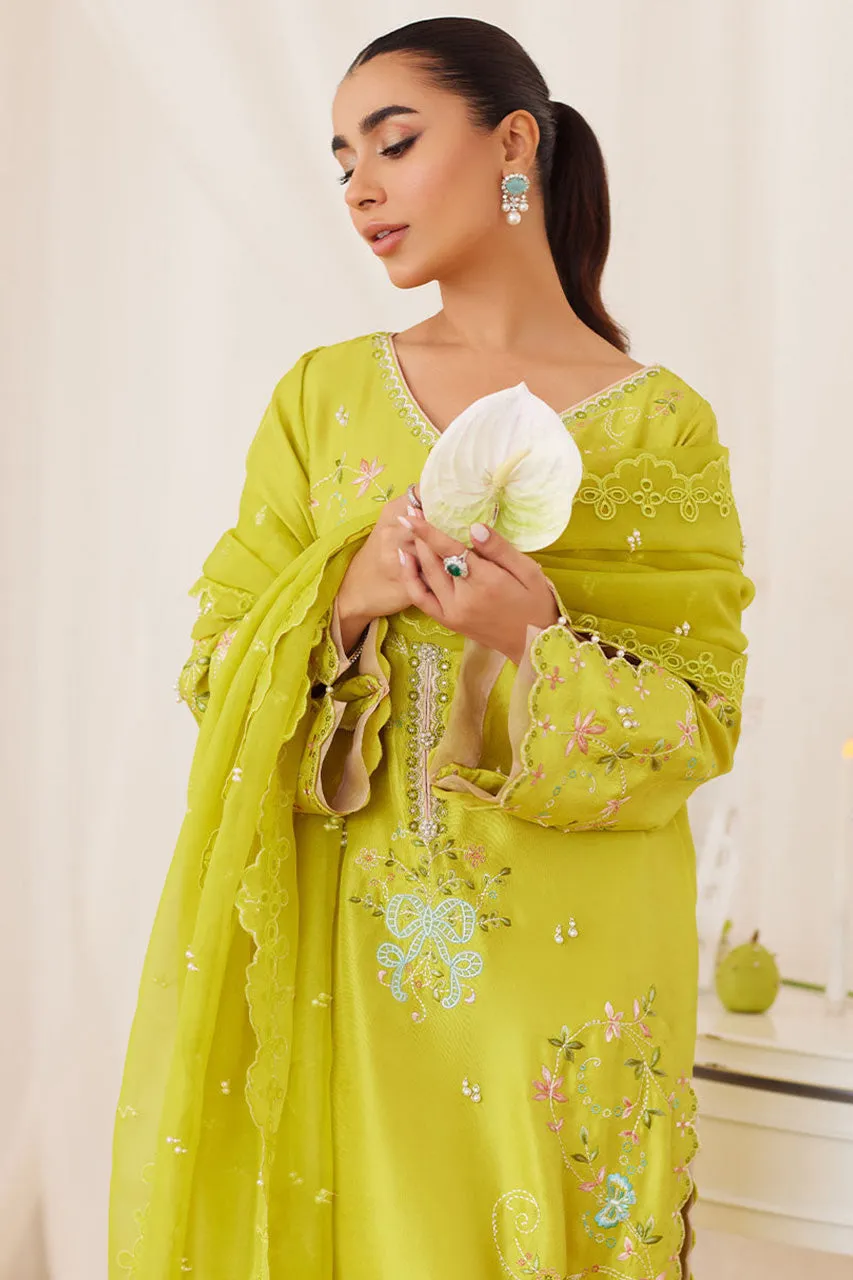 Lea Fall'24 - Marija Kiwi Green Embroidered Shirt And Dupatta