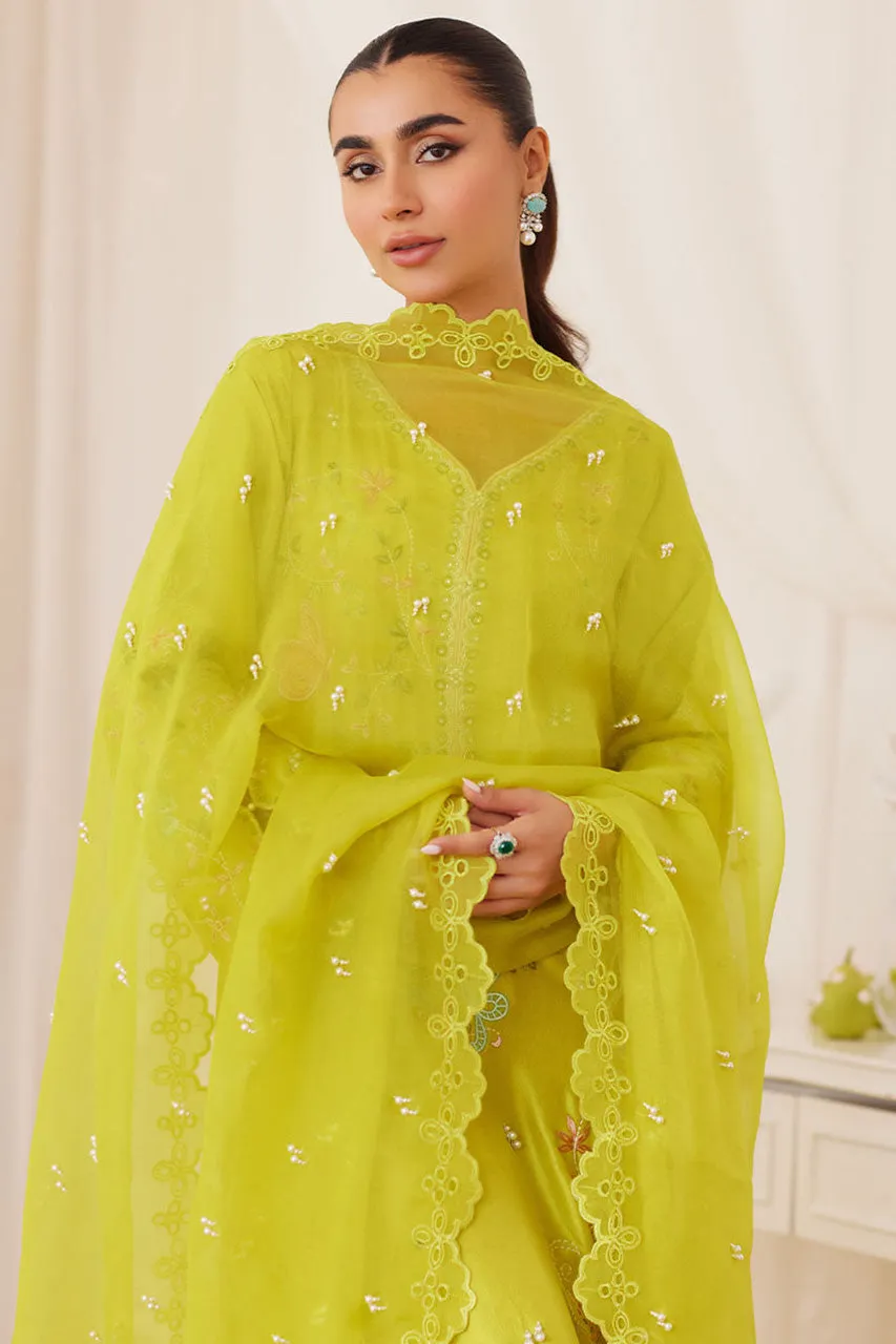 Lea Fall'24 - Marija Kiwi Green Embroidered Shirt And Dupatta