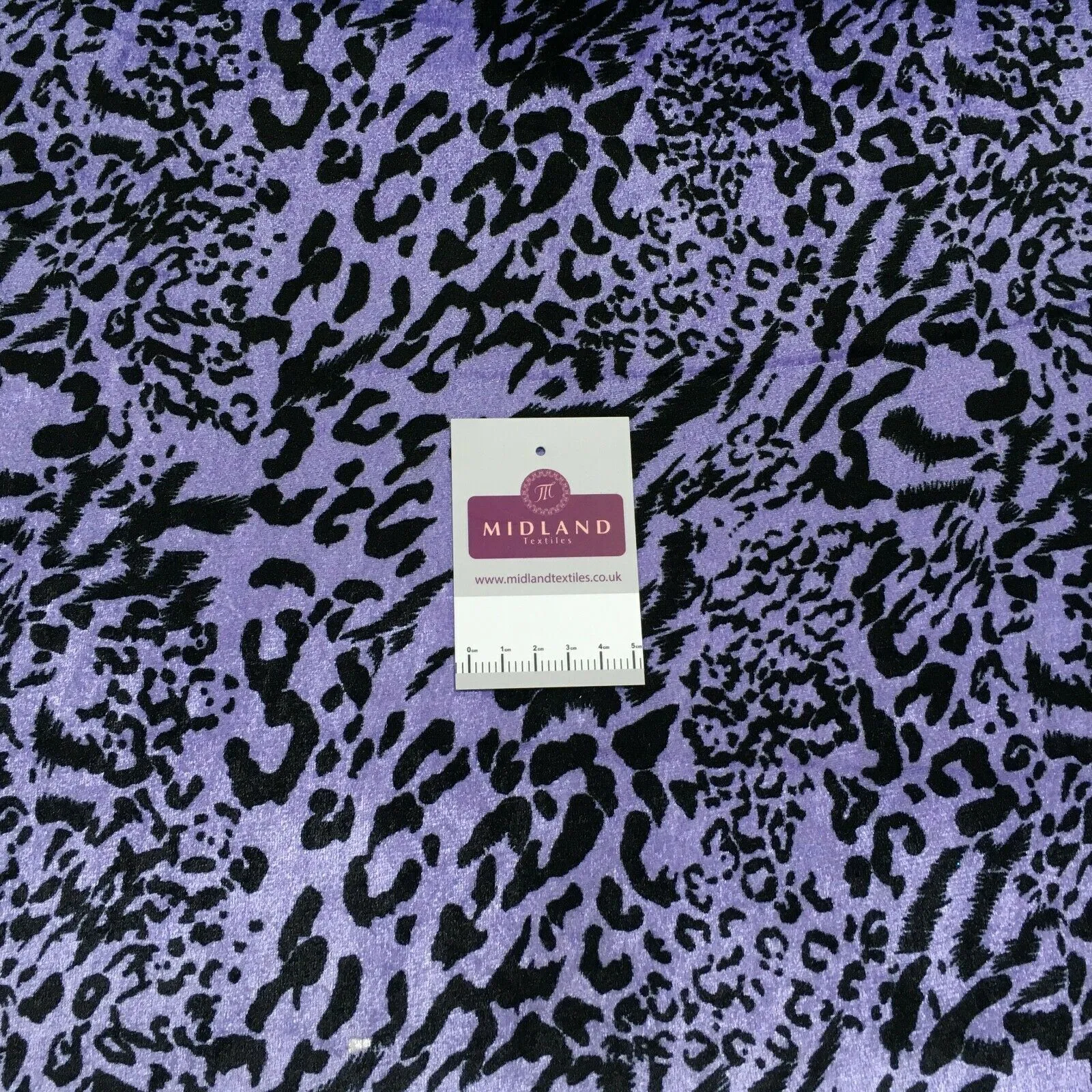 Lilac velvet velour animal print Fabric M1400-12 Mtex