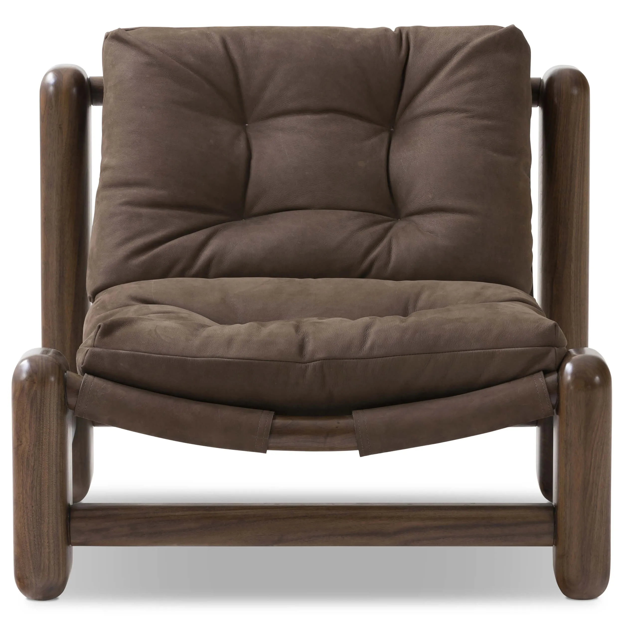 Lucio Leather Chair, Nubuck Cigar