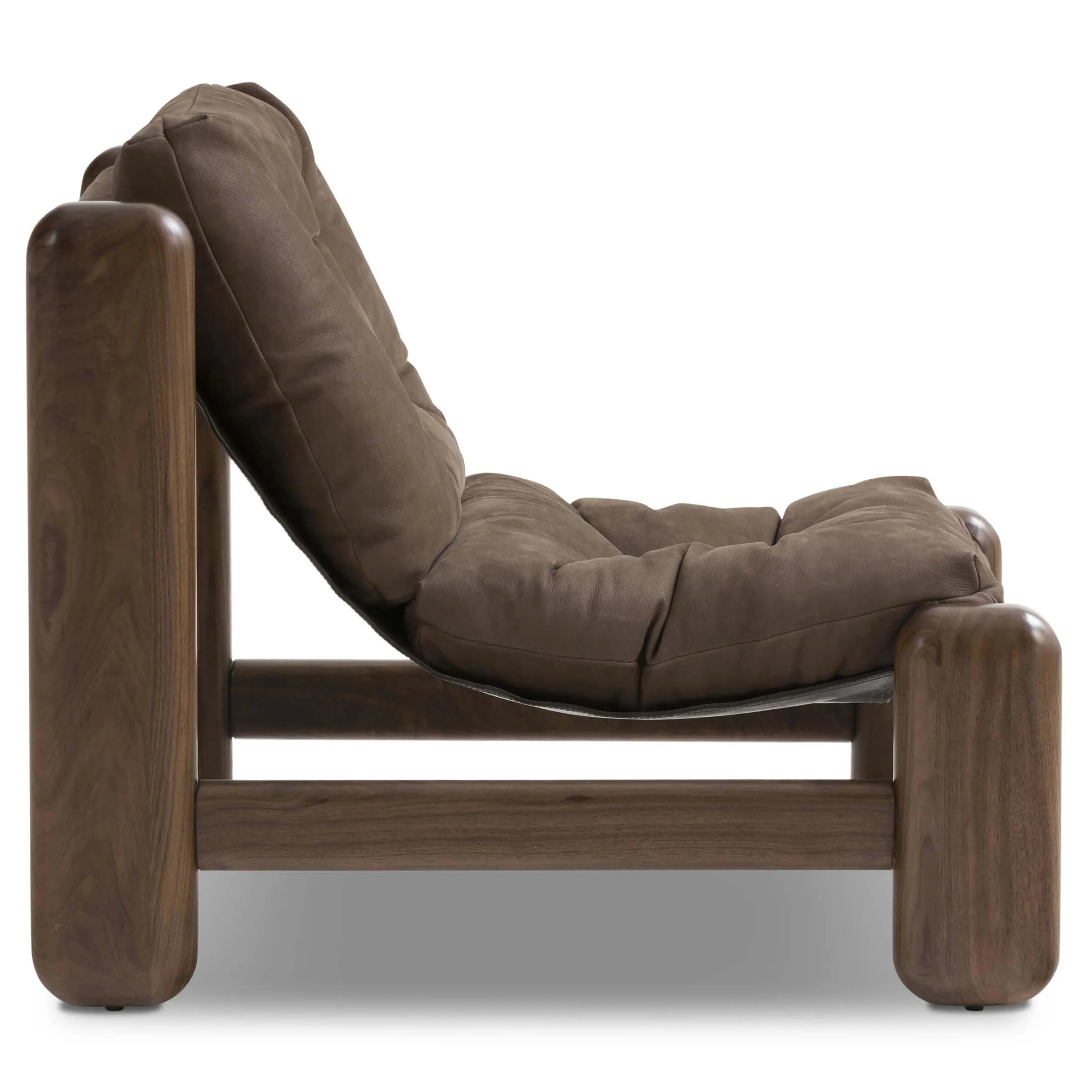 Lucio Leather Chair, Nubuck Cigar