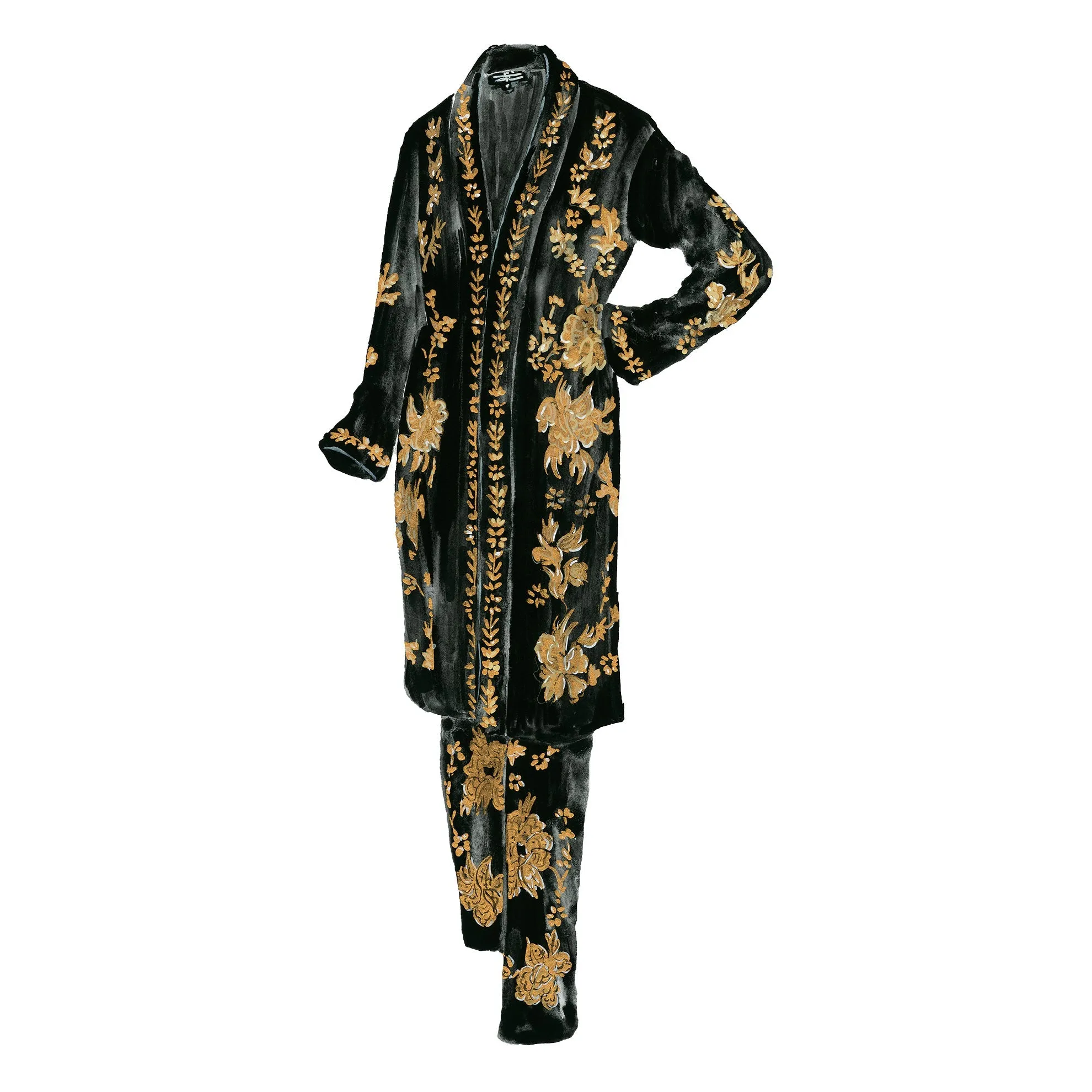 Luminous Velvet Robe Set