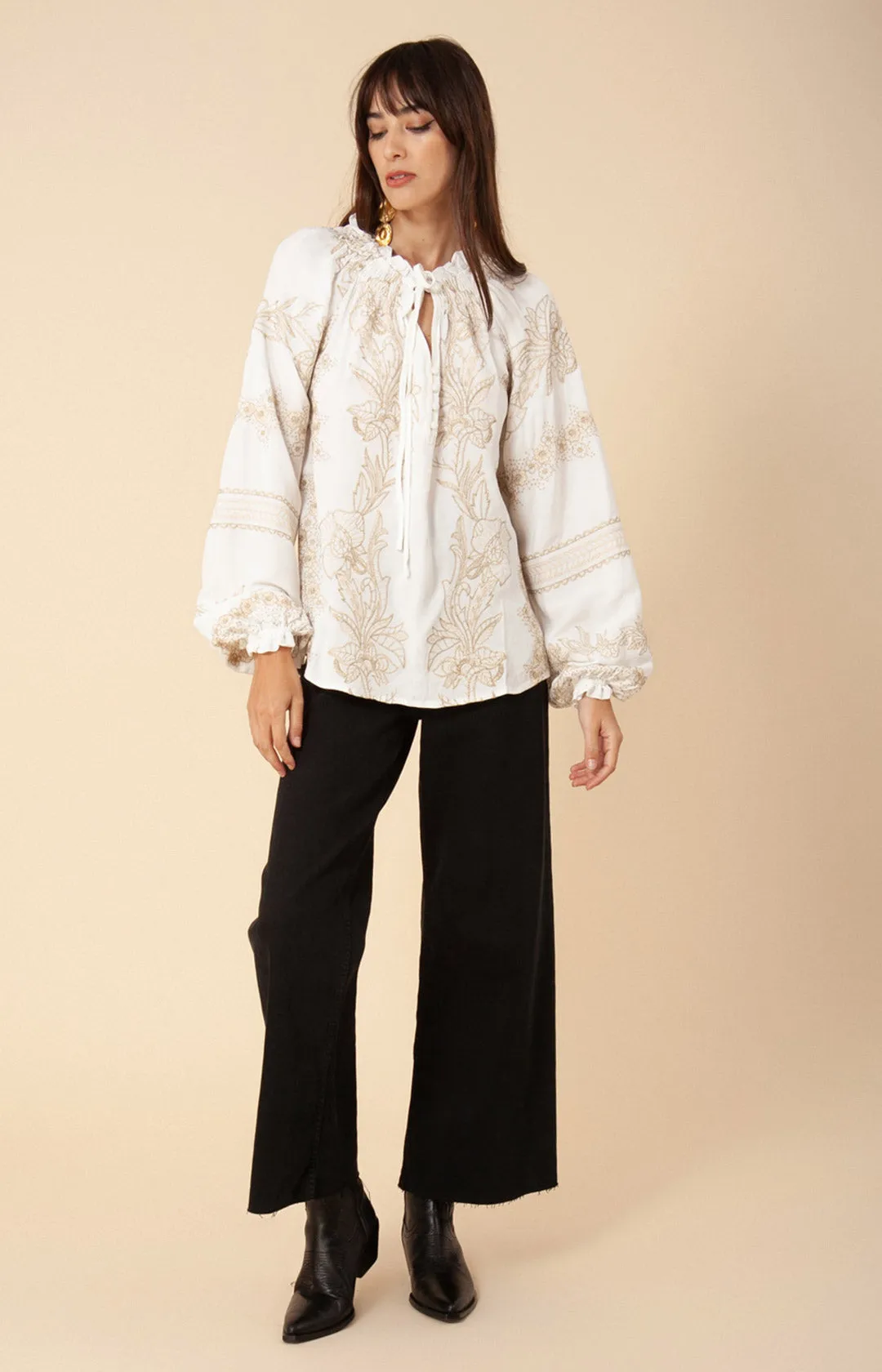 Mahina Embroidered Top