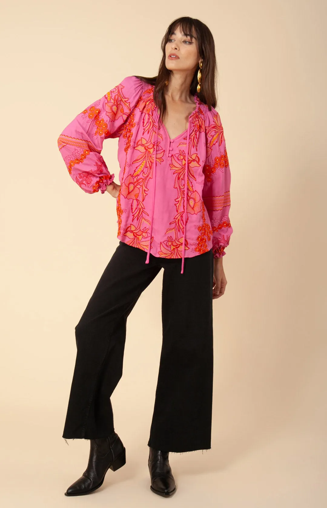 Mahina Embroidered Top