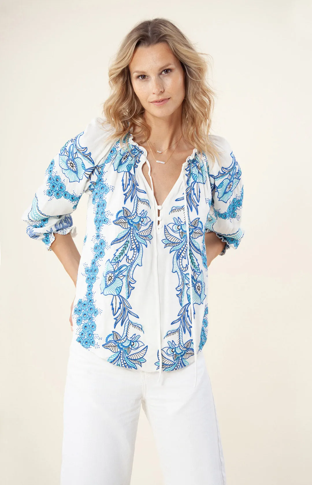 Mahina Embroidered Top