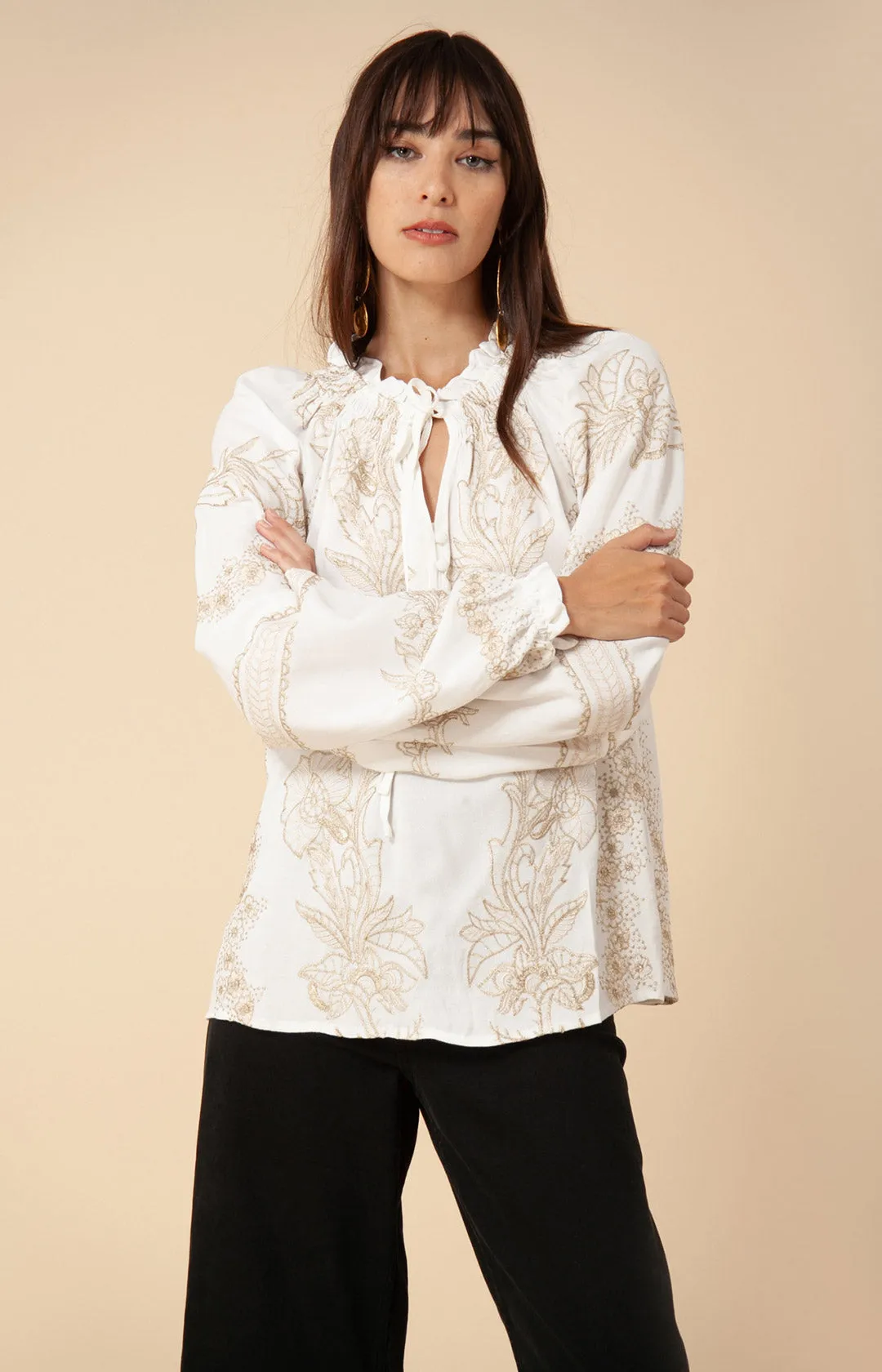 Mahina Embroidered Top